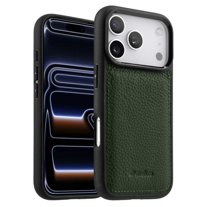 Funda híbrida para teléfono de policarbonato con textura de lichi de melkco, cobertura total., For iPhone 17 Pro Max, For iPhone 17 Pro, For iPhone 17, For iPhone Air, For iPhone 16 Pro Max, For iPhone 16 Pro, For iPhone 16