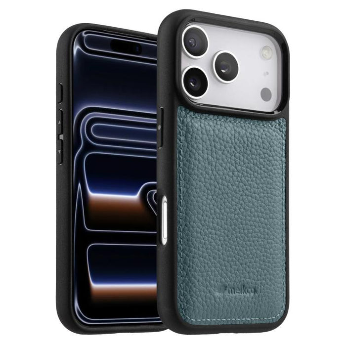Funda híbrida para teléfono de policarbonato con textura de lichi de melkco, cobertura total., For iPhone 17 Pro Max, For iPhone 17 Pro, For iPhone 17, For iPhone Air, For iPhone 16 Pro Max, For iPhone 16 Pro, For iPhone 16