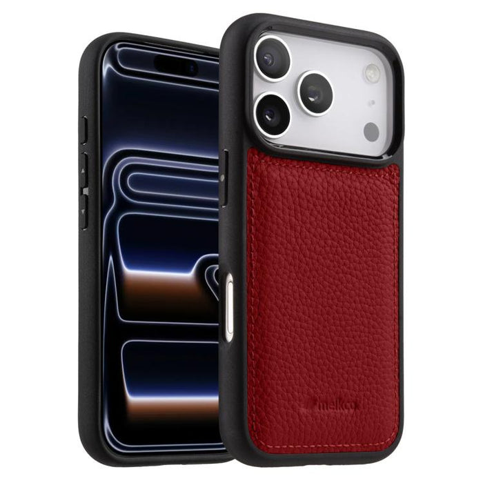 Funda híbrida para teléfono de policarbonato con textura de lichi de melkco, cobertura total., For iPhone 17 Pro Max, For iPhone 17 Pro, For iPhone 17, For iPhone Air, For iPhone 16 Pro Max, For iPhone 16 Pro, For iPhone 16