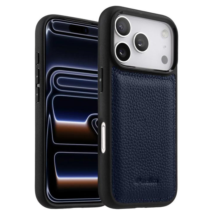 Funda híbrida para teléfono de policarbonato con textura de lichi de melkco, cobertura total., For iPhone 17 Pro Max, For iPhone 17 Pro, For iPhone 17, For iPhone Air, For iPhone 16 Pro Max, For iPhone 16 Pro, For iPhone 16