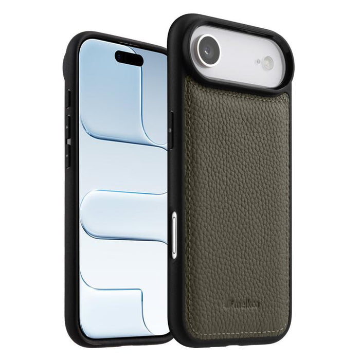 Funda híbrida para teléfono de policarbonato con textura de lichi de melkco, cobertura total., For iPhone 17 Pro Max, For iPhone 17 Pro, For iPhone 17, For iPhone Air, For iPhone 16 Pro Max, For iPhone 16 Pro, For iPhone 16