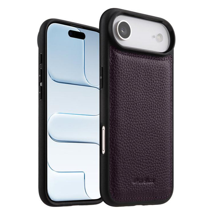 Funda híbrida para teléfono de policarbonato con textura de lichi de melkco, cobertura total., For iPhone 17 Pro Max, For iPhone 17 Pro, For iPhone 17, For iPhone Air, For iPhone 16 Pro Max, For iPhone 16 Pro, For iPhone 16