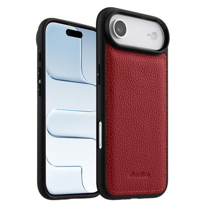 Funda híbrida para teléfono de policarbonato con textura de lichi de melkco, cobertura total., For iPhone 17 Pro Max, For iPhone 17 Pro, For iPhone 17, For iPhone Air, For iPhone 16 Pro Max, For iPhone 16 Pro, For iPhone 16