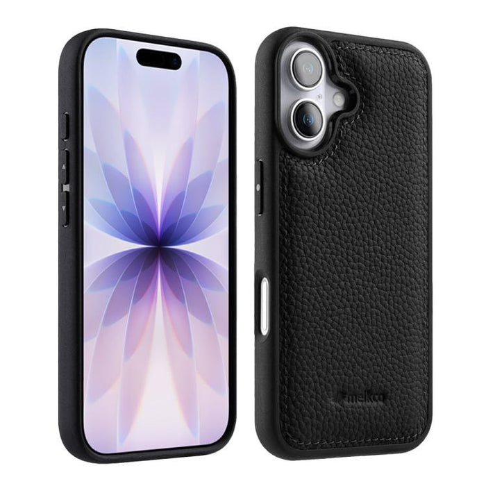 Funda híbrida para teléfono de policarbonato con textura de lichi de melkco, cobertura total., For iPhone 17 Pro Max, For iPhone 17 Pro, For iPhone 17, For iPhone Air, For iPhone 16 Pro Max, For iPhone 16 Pro, For iPhone 16