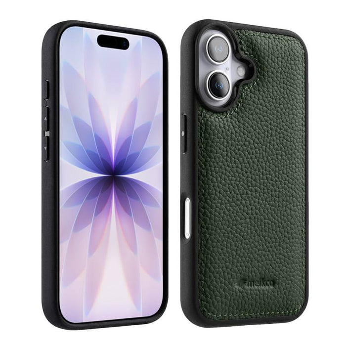 Funda híbrida para teléfono de policarbonato con textura de lichi de melkco, cobertura total., For iPhone 17 Pro Max, For iPhone 17 Pro, For iPhone 17, For iPhone Air, For iPhone 16 Pro Max, For iPhone 16 Pro, For iPhone 16