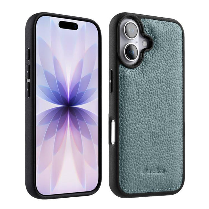 Funda híbrida para teléfono de policarbonato con textura de lichi de melkco, cobertura total., For iPhone 17 Pro Max, For iPhone 17 Pro, For iPhone 17, For iPhone Air, For iPhone 16 Pro Max, For iPhone 16 Pro, For iPhone 16