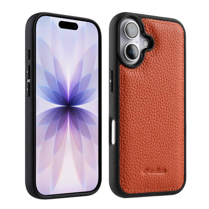 Funda híbrida para teléfono de policarbonato con textura de lichi de melkco, cobertura total., For iPhone 17 Pro Max, For iPhone 17 Pro, For iPhone 17, For iPhone Air, For iPhone 16 Pro Max, For iPhone 16 Pro, For iPhone 16