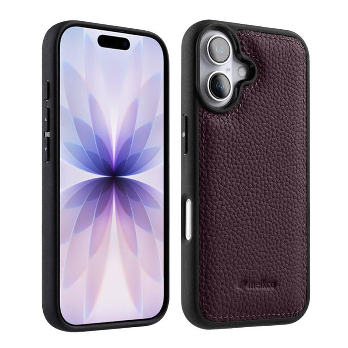 Funda híbrida para teléfono de policarbonato con textura de lichi de melkco, cobertura total., For iPhone 17 Pro Max, For iPhone 17 Pro, For iPhone 17, For iPhone Air, For iPhone 16 Pro Max, For iPhone 16 Pro, For iPhone 16