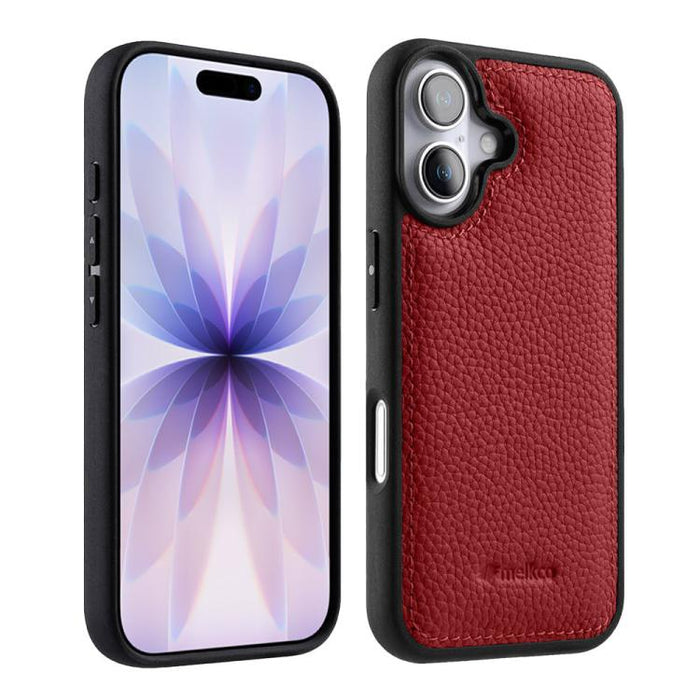 Funda híbrida para teléfono de policarbonato con textura de lichi de melkco, cobertura total., For iPhone 17 Pro Max, For iPhone 17 Pro, For iPhone 17, For iPhone Air, For iPhone 16 Pro Max, For iPhone 16 Pro, For iPhone 16