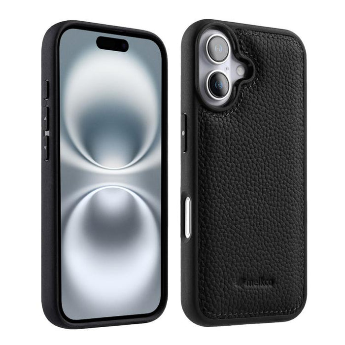 Funda híbrida para teléfono de policarbonato con textura de lichi de melkco, cobertura total., For iPhone 17 Pro Max, For iPhone 17 Pro, For iPhone 17, For iPhone Air, For iPhone 16 Pro Max, For iPhone 16 Pro, For iPhone 16