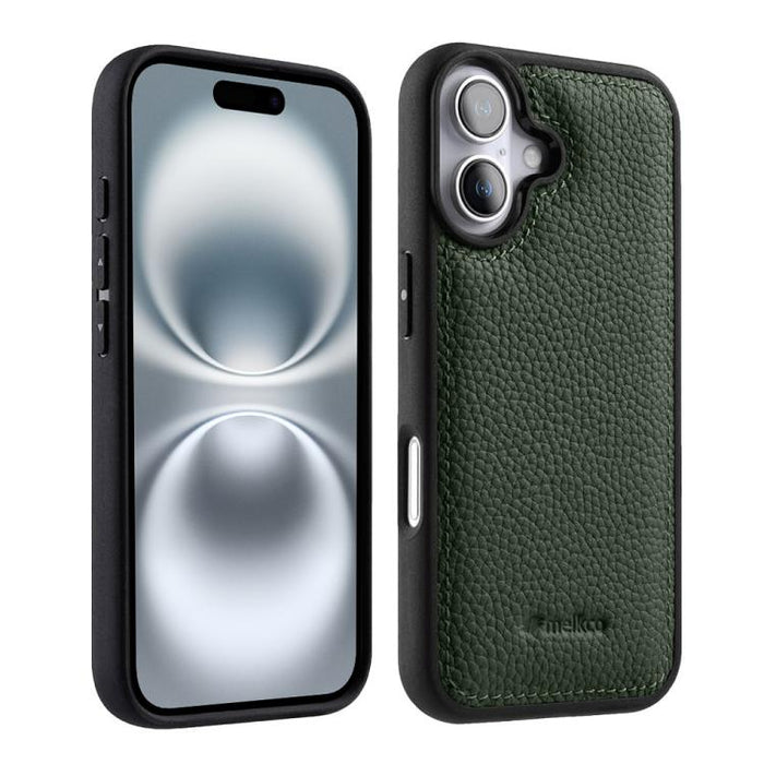 Funda híbrida para teléfono de policarbonato con textura de lichi de melkco, cobertura total., For iPhone 17 Pro Max, For iPhone 17 Pro, For iPhone 17, For iPhone Air, For iPhone 16 Pro Max, For iPhone 16 Pro, For iPhone 16