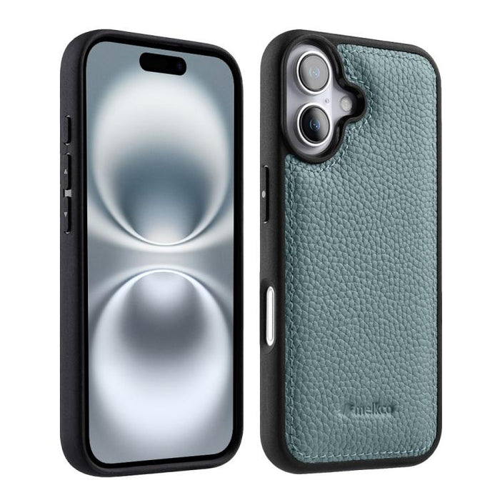 Funda híbrida para teléfono de policarbonato con textura de lichi de melkco, cobertura total., For iPhone 17 Pro Max, For iPhone 17 Pro, For iPhone 17, For iPhone Air, For iPhone 16 Pro Max, For iPhone 16 Pro, For iPhone 16
