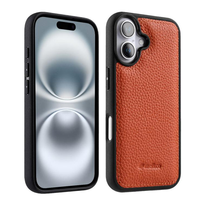 Funda híbrida para teléfono de policarbonato con textura de lichi de melkco, cobertura total., For iPhone 17 Pro Max, For iPhone 17 Pro, For iPhone 17, For iPhone Air, For iPhone 16 Pro Max, For iPhone 16 Pro, For iPhone 16