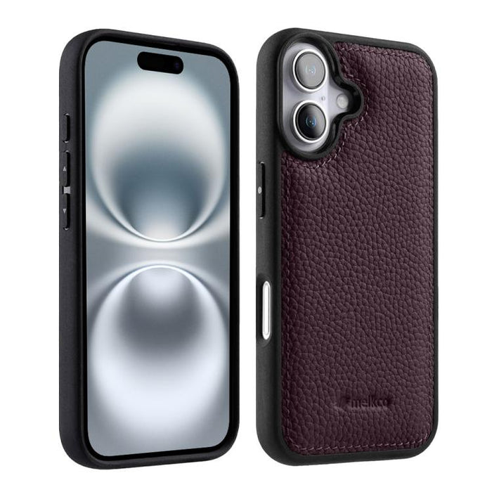 Funda híbrida para teléfono de policarbonato con textura de lichi de melkco, cobertura total., For iPhone 17 Pro Max, For iPhone 17 Pro, For iPhone 17, For iPhone Air, For iPhone 16 Pro Max, For iPhone 16 Pro, For iPhone 16