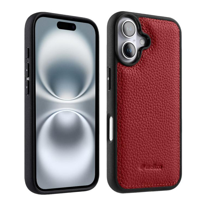 Funda híbrida para teléfono de policarbonato con textura de lichi de melkco, cobertura total., For iPhone 17 Pro Max, For iPhone 17 Pro, For iPhone 17, For iPhone Air, For iPhone 16 Pro Max, For iPhone 16 Pro, For iPhone 16