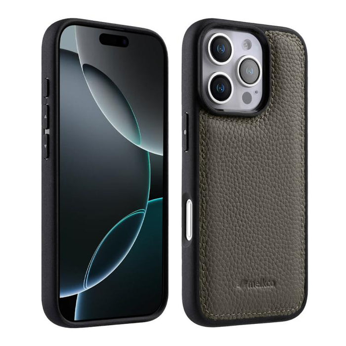 Funda híbrida para teléfono de policarbonato con textura de lichi de melkco, cobertura total., For iPhone 17 Pro Max, For iPhone 17 Pro, For iPhone 17, For iPhone Air, For iPhone 16 Pro Max, For iPhone 16 Pro, For iPhone 16