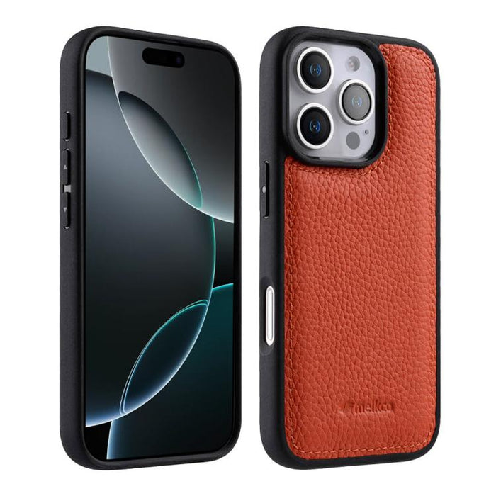 Funda híbrida para teléfono de policarbonato con textura de lichi de melkco, cobertura total., For iPhone 17 Pro Max, For iPhone 17 Pro, For iPhone 17, For iPhone Air, For iPhone 16 Pro Max, For iPhone 16 Pro, For iPhone 16
