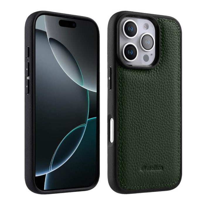 Funda híbrida para teléfono de policarbonato con textura de lichi de melkco, cobertura total., For iPhone 17 Pro Max, For iPhone 17 Pro, For iPhone 17, For iPhone Air, For iPhone 16 Pro Max, For iPhone 16 Pro, For iPhone 16