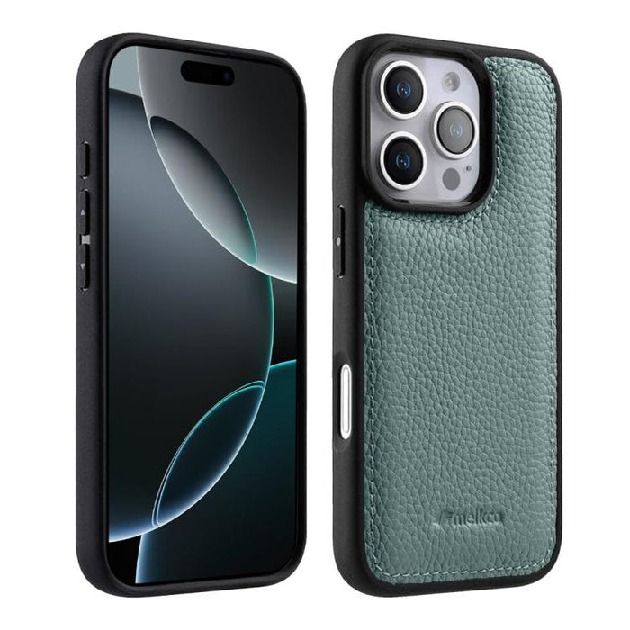 Funda híbrida para teléfono de policarbonato con textura de lichi de melkco, cobertura total., For iPhone 17 Pro Max, For iPhone 17 Pro, For iPhone 17, For iPhone Air, For iPhone 16 Pro Max, For iPhone 16 Pro, For iPhone 16