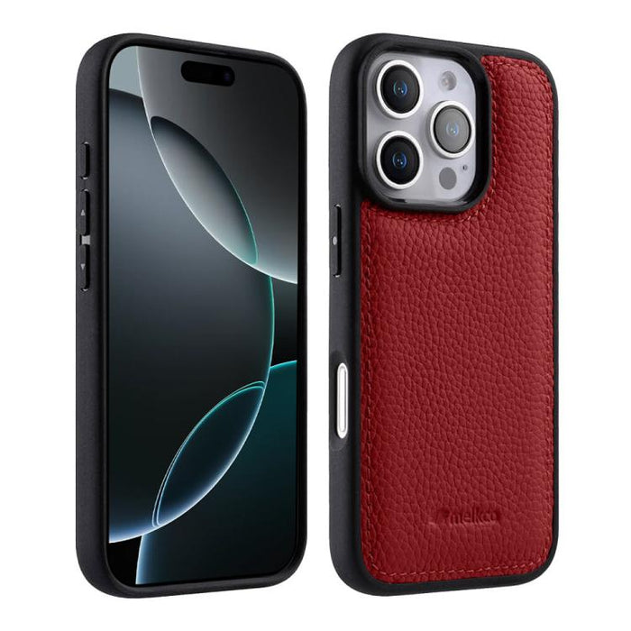Funda híbrida para teléfono de policarbonato con textura de lichi de melkco, cobertura total., For iPhone 17 Pro Max, For iPhone 17 Pro, For iPhone 17, For iPhone Air, For iPhone 16 Pro Max, For iPhone 16 Pro, For iPhone 16