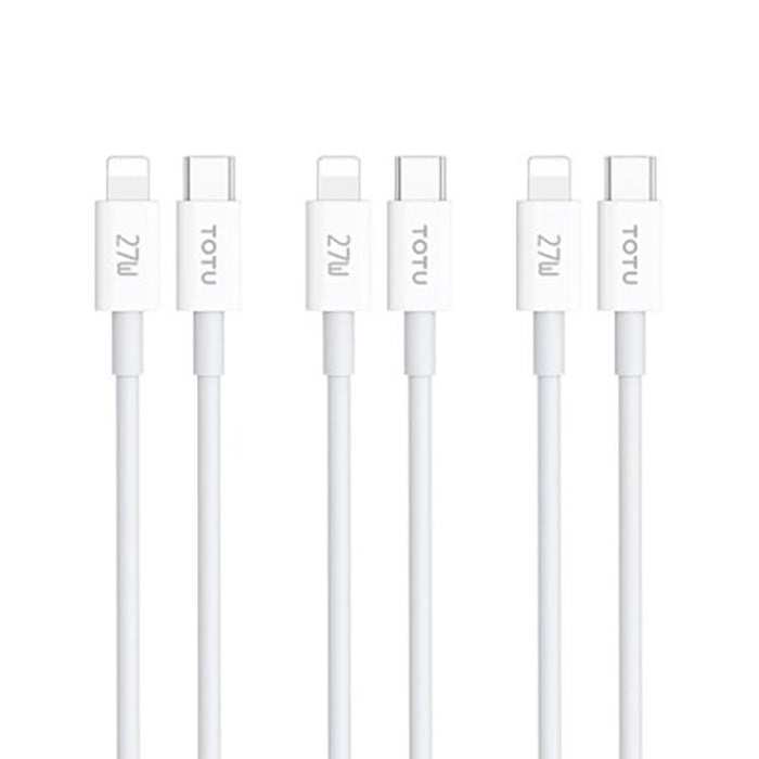 Juego de cables de datos TOTU GTZB01-PD Serie 27W Tipo-C a 8 pines, Longitud: 0,5 m + 1 m + 2 m