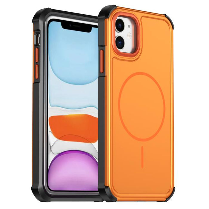 Funda para teléfono 2 en 1 magnética con airbag, resistente a golpes y de color sólido., For iPhone 12 Pro Max, For iPhone 11 Pro Max, For iPhone 11