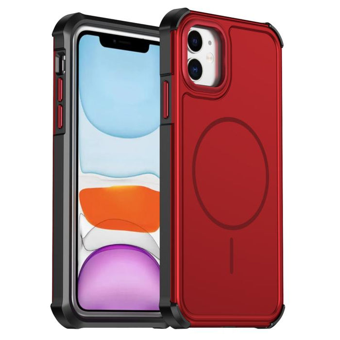 Funda para teléfono 2 en 1 magnética con airbag, resistente a golpes y de color sólido., For iPhone 12 Pro Max, For iPhone 11 Pro Max, For iPhone 11