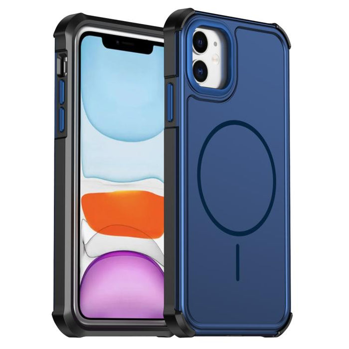 Funda para teléfono 2 en 1 magnética con airbag, resistente a golpes y de color sólido., For iPhone 12 Pro Max, For iPhone 11 Pro Max, For iPhone 11