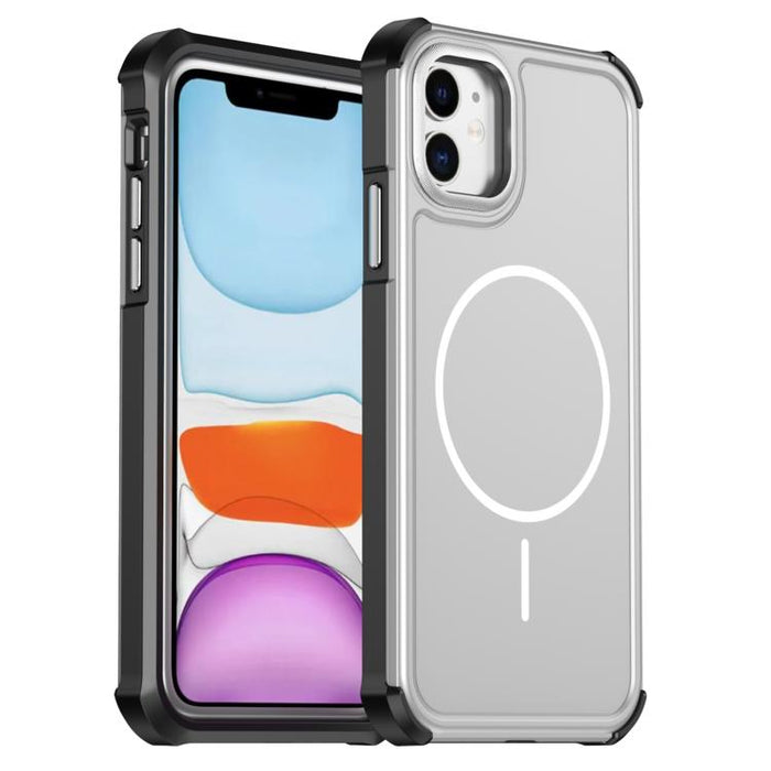 Funda para teléfono 2 en 1 magnética con airbag, resistente a golpes y de color sólido., For iPhone 12 Pro Max, For iPhone 11 Pro Max, For iPhone 11