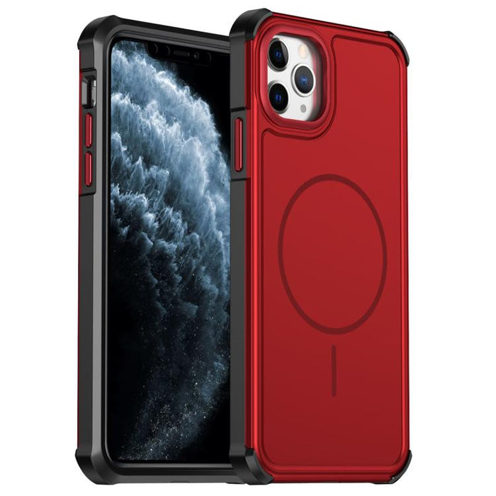 Funda para teléfono 2 en 1 magnética con airbag, resistente a golpes y de color sólido., For iPhone 12 Pro Max, For iPhone 11 Pro Max, For iPhone 11