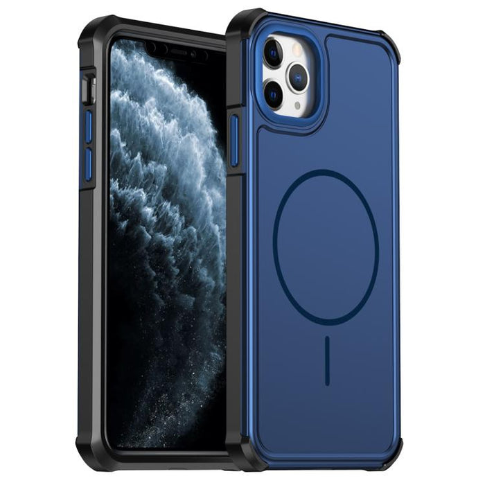 Funda para teléfono 2 en 1 magnética con airbag, resistente a golpes y de color sólido., For iPhone 12 Pro Max, For iPhone 11 Pro Max, For iPhone 11