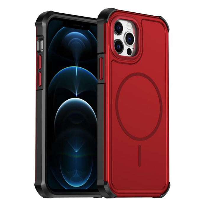 Funda para teléfono 2 en 1 magnética con airbag, resistente a golpes y de color sólido., For iPhone 12 Pro Max, For iPhone 11 Pro Max, For iPhone 11