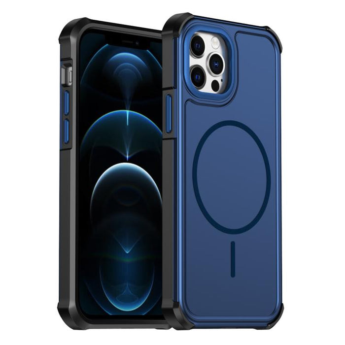 Funda para teléfono 2 en 1 magnética con airbag, resistente a golpes y de color sólido., For iPhone 12 Pro Max, For iPhone 11 Pro Max, For iPhone 11