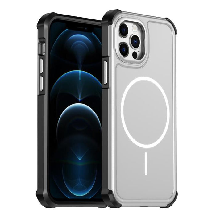 Funda para teléfono 2 en 1 magnética con airbag, resistente a golpes y de color sólido., For iPhone 12 Pro Max, For iPhone 11 Pro Max, For iPhone 11