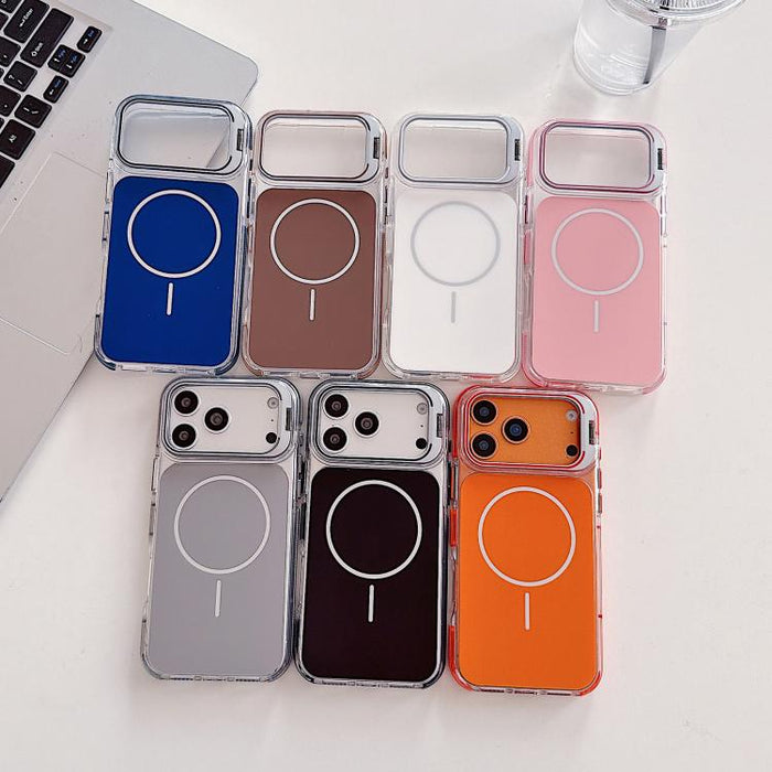 Funda magnética para teléfono con soporte y lente de doble color vibrante, For iPhone 17 Pro Max, For iPhone 17 Pro
