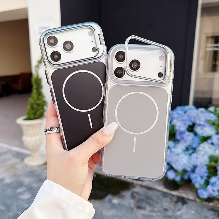 Funda magnética para teléfono con soporte y lente de doble color vibrante, For iPhone 17 Pro Max, For iPhone 17 Pro