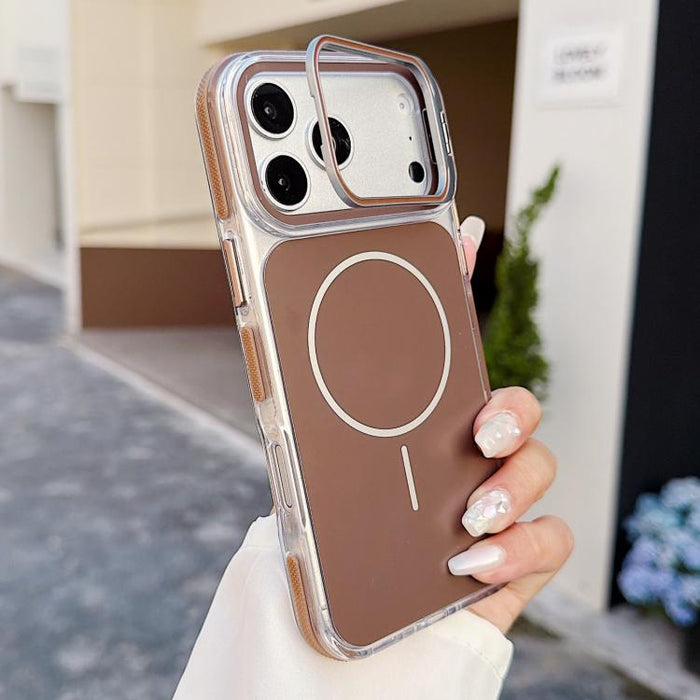 Funda magnética para teléfono con soporte y lente de doble color vibrante, For iPhone 17 Pro Max, For iPhone 17 Pro