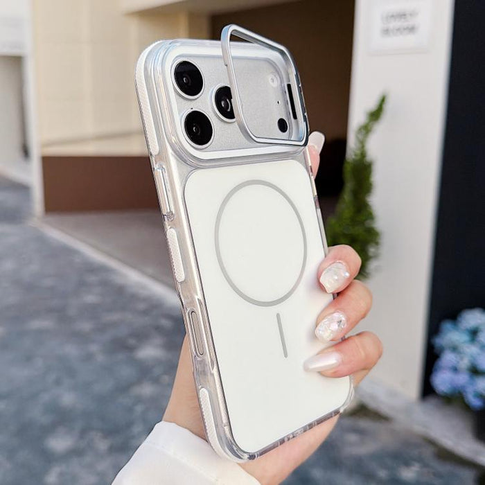 Funda magnética para teléfono con soporte y lente de doble color vibrante, For iPhone 17 Pro Max, For iPhone 17 Pro
