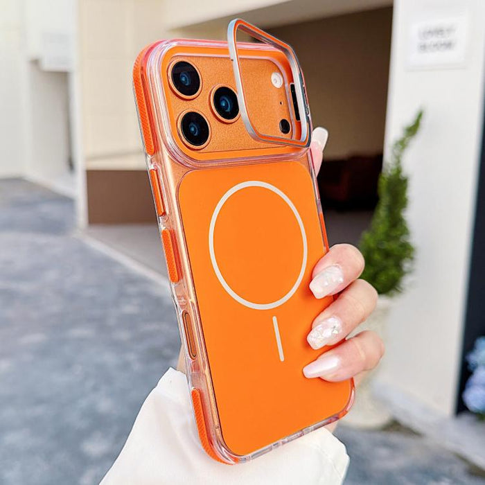 Funda magnética para teléfono con soporte y lente de doble color vibrante, For iPhone 17 Pro Max, For iPhone 17 Pro