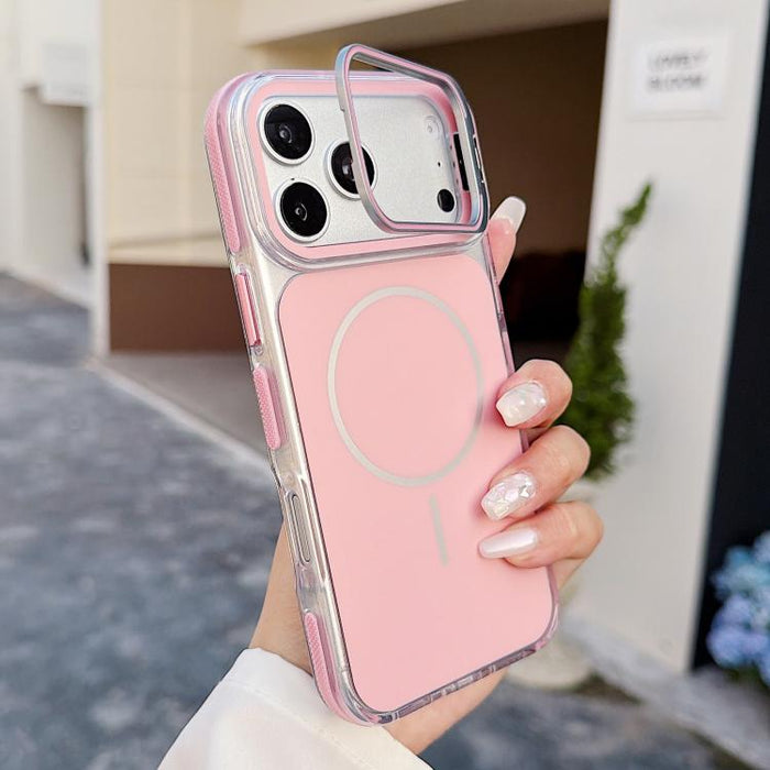 Funda magnética para teléfono con soporte y lente de doble color vibrante, For iPhone 17 Pro Max, For iPhone 17 Pro