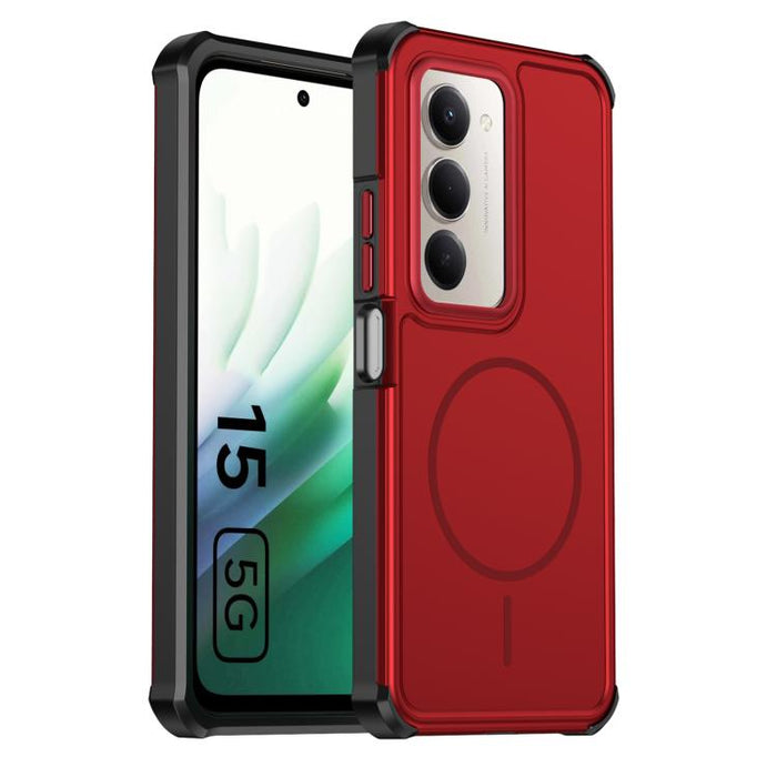 Funda para teléfono 2 en 1 magnética con airbag, resistente a golpes y de color sólido., For Redmi Note 15 4G / 5G Global 164mm, For Redmi 15 5G Global / 15 4G SEA 169.5mm, For Redmi 15C 5G / 4G Global 171mm / Poco C85 4G
