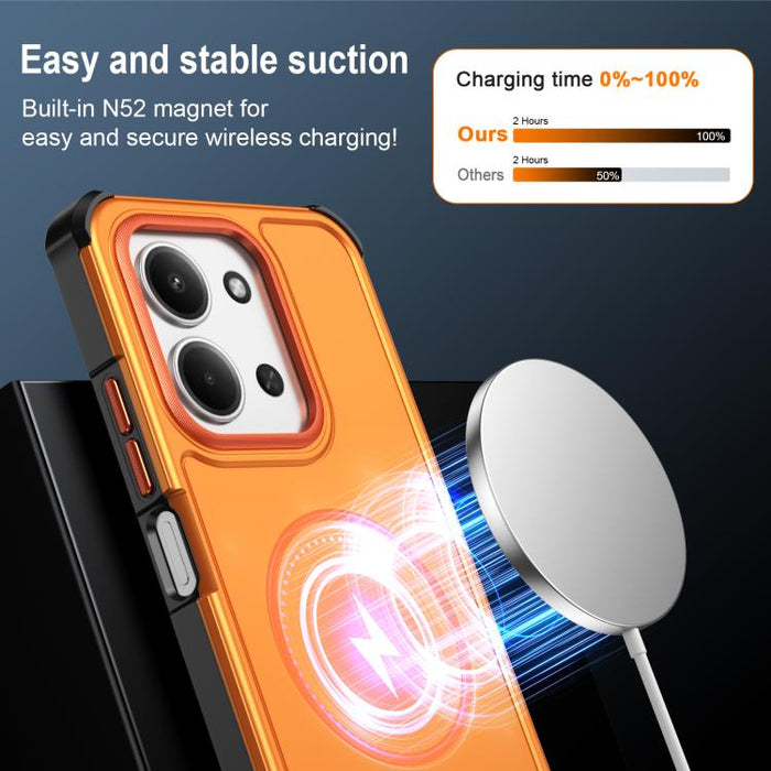 Funda para teléfono 2 en 1 magnética con airbag, resistente a golpes y de color sólido., For Redmi Note 15 4G / 5G Global 164mm, For Redmi 15 5G Global / 15 4G SEA 169.5mm, For Redmi 15C 5G / 4G Global 171mm / Poco C85 4G