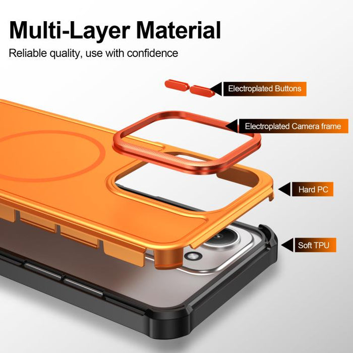 Funda para teléfono 2 en 1 magnética con airbag, resistente a golpes y de color sólido., For Redmi Note 15 4G / 5G Global 164mm, For Redmi 15 5G Global / 15 4G SEA 169.5mm, For Redmi 15C 5G / 4G Global 171mm / Poco C85 4G