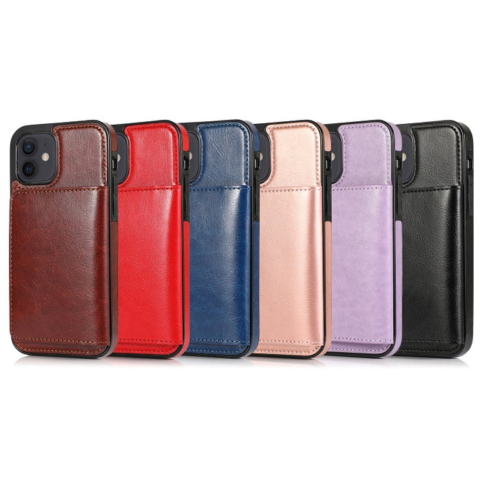 Funda protectora de PU + TPU a prueba de golpes con ranuras para tarjetas y soporte, For iPhone 12 mini, For iPhone 12 / 12 Pro, For iPhone 12 Pro Max