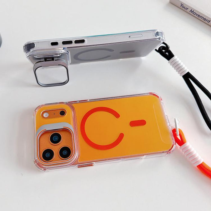 Funda magnética para teléfono con soporte y correa para la muñeca, con lente camaleónica., For iPhone 17 Pro Max, For iPhone 17 Pro