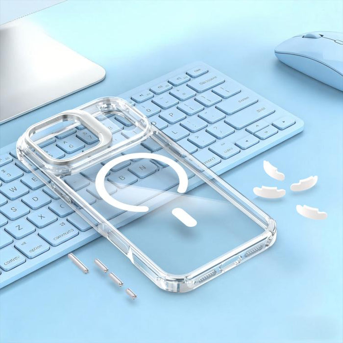 Funda magnética para teléfono con soporte y lente transparente, For iPhone 17 Pro Max, For iPhone 17 Pro