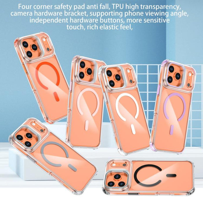 Funda magnética para teléfono con soporte y lente transparente, For iPhone 17 Pro Max, For iPhone 17 Pro