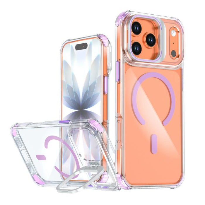 Funda magnética para teléfono con soporte y lente transparente, For iPhone 17 Pro Max, For iPhone 17 Pro