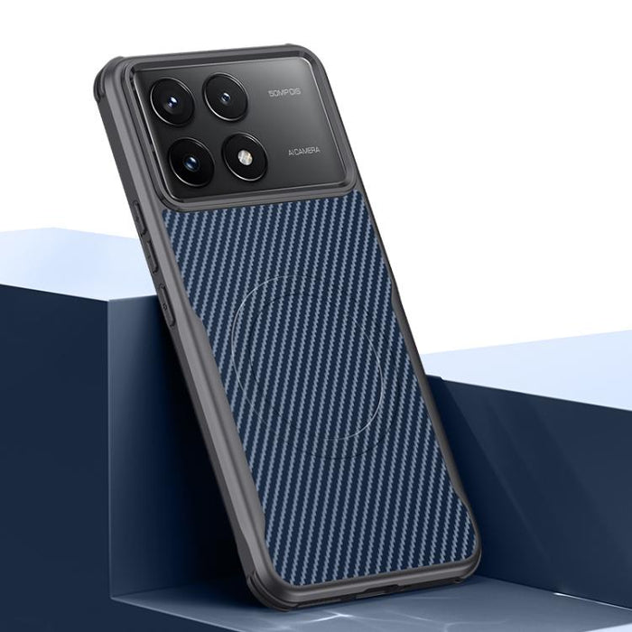 Funda para teléfono con textura de fibra de carbono estilo cuchilla y tacto magnético, For Redmi K90 Pro Max / Poco F8 Ultra 5G, For Redmi K90 / Poco F8 Pro 5G, For Redmi K80 Pro, For Redmi K80, For Redmi K70 Ultra, For Redmi K70