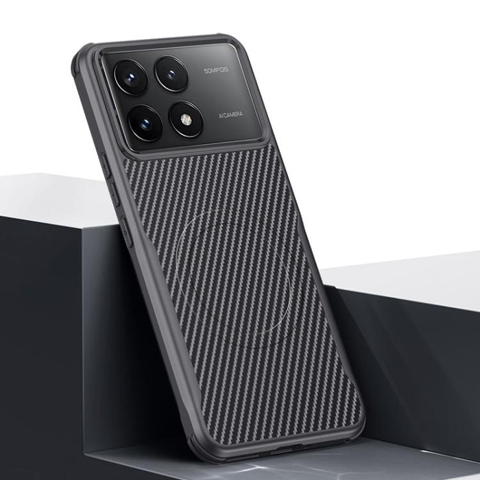 Funda para teléfono con textura de fibra de carbono estilo cuchilla y tacto magnético, For Redmi K90 Pro Max / Poco F8 Ultra 5G, For Redmi K90 / Poco F8 Pro 5G, For Redmi K80 Pro, For Redmi K80, For Redmi K70 Ultra, For Redmi K70